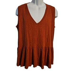 NWT LOFT Vintage Soft V-neck top with Peplum  Sleeveless sz 14 Plus